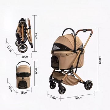 Rubeku Pet Stroller (D01) Brown Rubeku Pet Stroller (D01) Brown